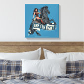 Wonder Woman on Horse Comic Art Canvas Afdruk (Insitu (Slaapkamer))