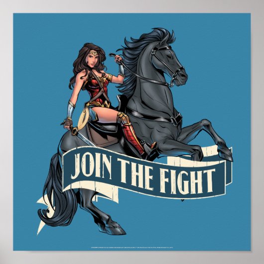 Wonder Woman on Horse Comic Art Poster (Voorkant)