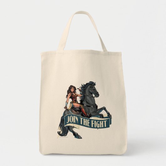 Wonder Woman on Horse Comic Art Tote Bag (Voorkant)