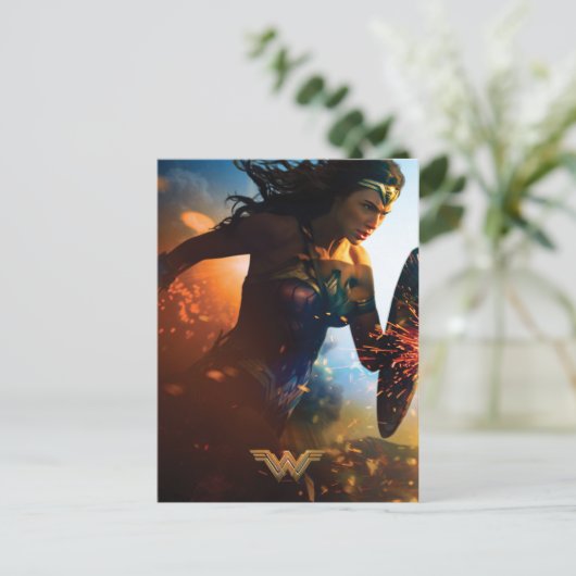 Wonder Woman op slagveld Briefkaart (Staand voorkant)