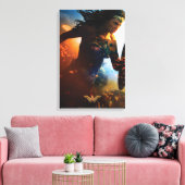 Wonder Woman op slagveld Canvas Afdruk (Insitu (Woonkamer))