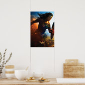 Wonder Woman op slagveld Poster (Keuken)