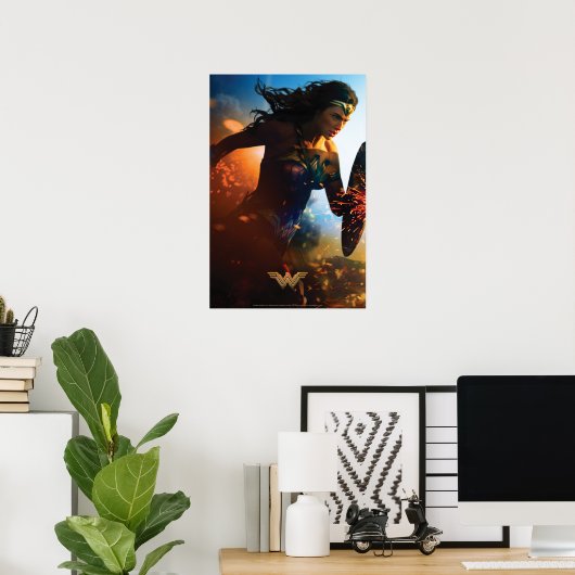 Wonder Woman op slagveld Poster (Thuiskantoor)