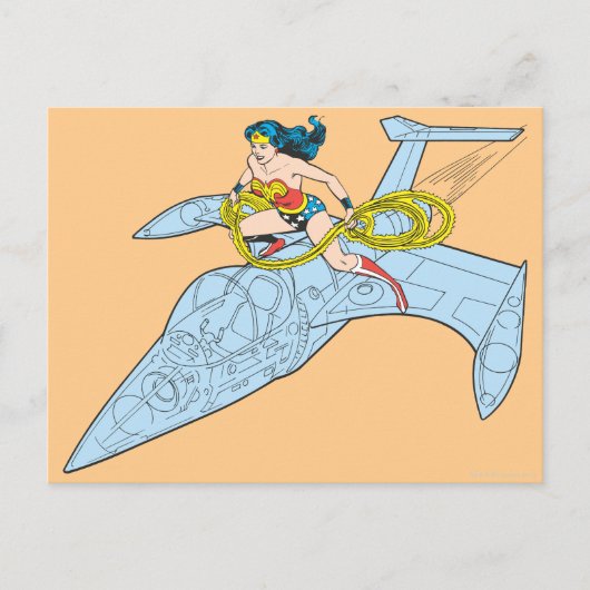 Wonder Woman over ruimteschip Briefkaart (Voorkant)