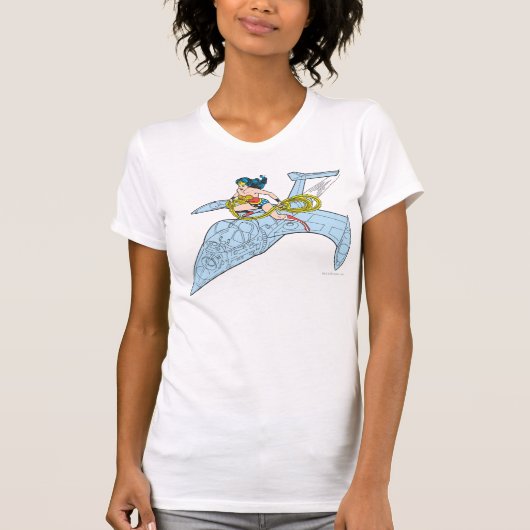 Wonder Woman over ruimteschip T-shirt (Voorkant)