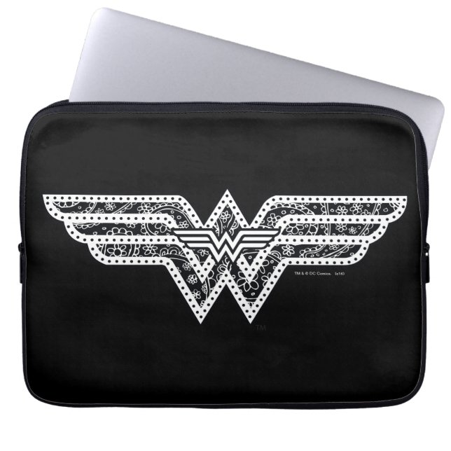 Wonder Woman Paisley Logo Laptop Sleeve (Voorkant)