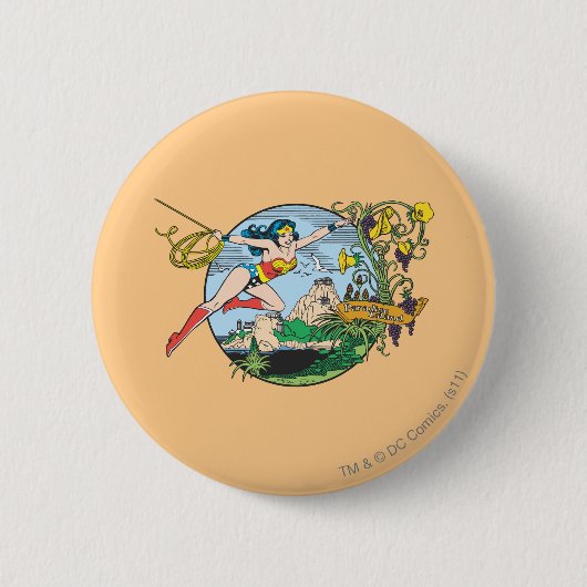 Wonder Woman Paradise Island Ronde Button 5,7 Cm (Voorkant)