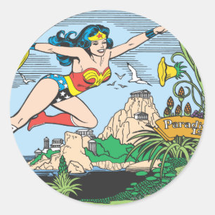 Wonder Woman Paradise Island Ronde Sticker
