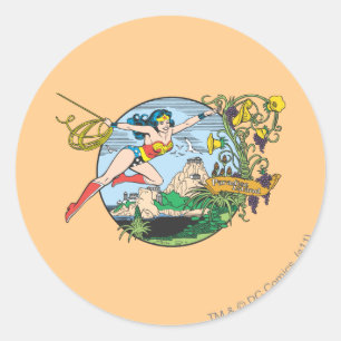 Wonder Woman Paradise Island Ronde Sticker