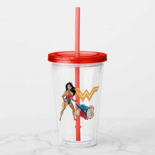 Wonder Woman & PB Acryl Drinkbeker (Voorkant)