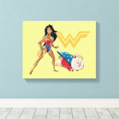 Wonder Woman & PB Canvas Afdruk (Insitu (Houten vloer))