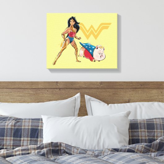 Wonder Woman & PB Canvas Afdruk (Insitu (Slaapkamer))