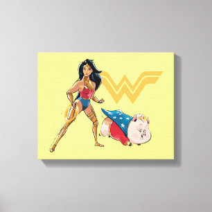 Wonder Woman & PB Canvas Afdruk