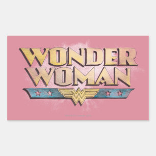 Wonder Woman Pencil Logo Rechthoekige Sticker