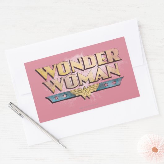 Wonder Woman Pencil Logo Rechthoekige Sticker (Envelop)