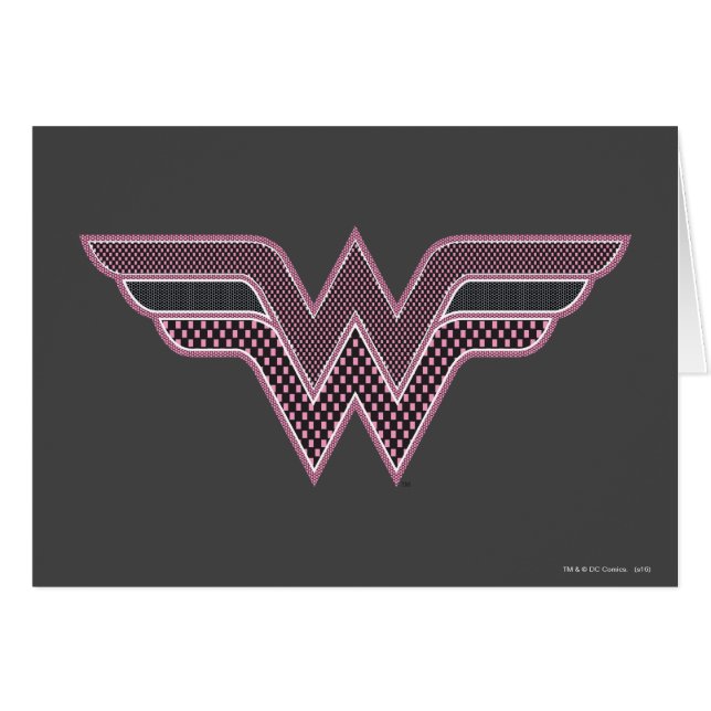 Wonder Woman Pink and Black Checker Mesh Logo (Voorkant Horizontaal)