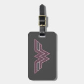 Wonder Woman Pink and Black Checker Mesh Logo Bagagelabel (Voorkant verticaal)