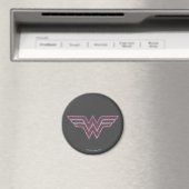 Wonder Woman Pink and Black Checker Mesh Logo Magneet (Insitu (Vaatwasser))