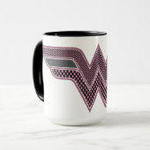 Wonder Woman Pink and Black Checker Mesh Logo Mok (Voorkant links)