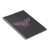 Wonder Woman Pink and Black Checker Mesh Logo Notitieboek (Rechterzijde)