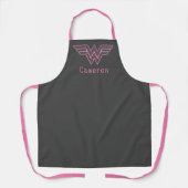 Wonder Woman Pink and Black Checker Mesh Logo Schort (Voorkant)