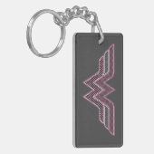 Wonder Woman Pink and Black Checker Mesh Logo Sleutelhanger (Voorkant Links)