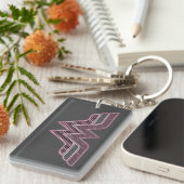Wonder Woman Pink and Black Checker Mesh Logo Sleutelhanger (Voorkant Rechts)