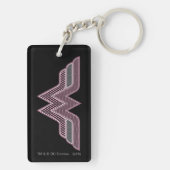 Wonder Woman Pink and Black Checker Mesh Logo Sleutelhanger (achterkant)