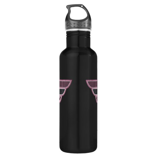 Wonder Woman Pink and Black Checker Mesh Logo Waterfles (Achterkant)