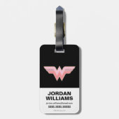 Wonder Woman Pink and Oranje Mesh Logo Bagagelabel (Achterkant verticaal)