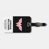 Wonder Woman Pink and Oranje Mesh Logo Bagagelabel (Achterkant horizontaal)