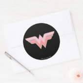 Wonder Woman Pink and Oranje Mesh Logo Ronde Sticker (Envelop)
