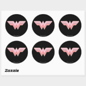 Wonder Woman Pink and Oranje Mesh Logo Ronde Sticker (Vel)
