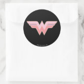 Wonder Woman Pink and Oranje Mesh Logo Ronde Sticker (Tas)