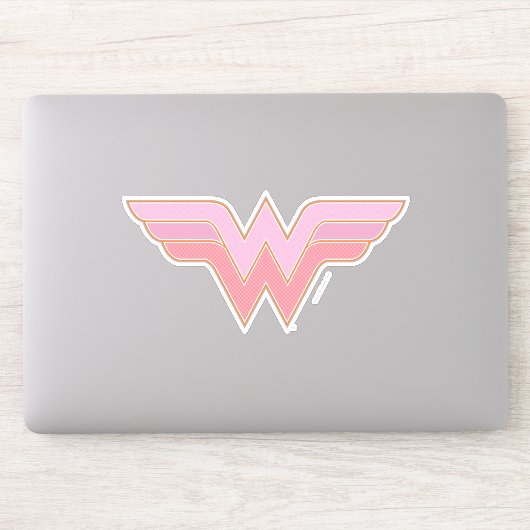 Wonder Woman Pink and Oranje Mesh Logo Sticker (Computer)