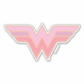 Wonder Woman Pink and Oranje Mesh Logo Sticker (Voorkant)