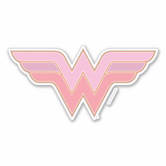 Wonder Woman Pink and Oranje Mesh Logo Sticker (Voorkant)