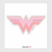 Wonder Woman Pink and Oranje Mesh Logo Sticker (Vel)