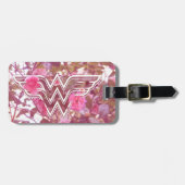 Wonder Woman Pink Camellia Flowers Logo Bagagelabel (Voorkant horizontaal)