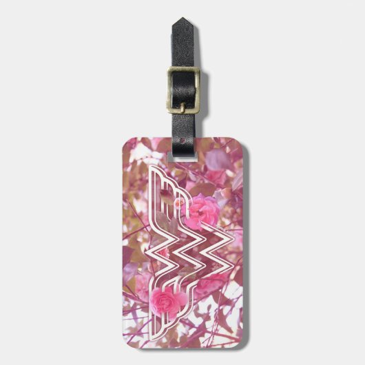 Wonder Woman Pink Camellia Flowers Logo Bagagelabel (Voorkant verticaal)
