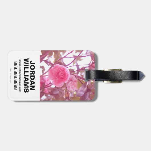 Wonder Woman Pink Camellia Flowers Logo Bagagelabel (Achterkant horizontaal)