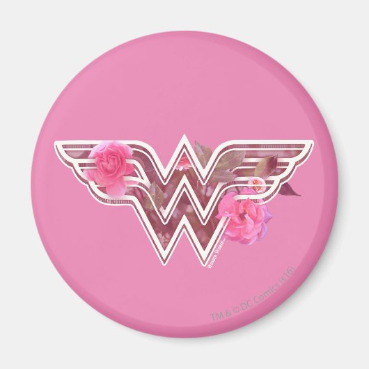 Wonder Woman Pink Camellia Flowers Logo Magneet (Voorkant)