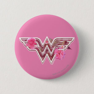Wonder Woman Pink Camellia Flowers Logo Ronde Button 5,7 Cm