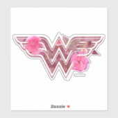 Wonder Woman Pink Camellia Flowers Logo Sticker (Vel)