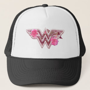 Wonder Woman Pink Camellia Flowers Logo Trucker Pet