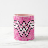 Wonder Woman Pink Comic Book Collage Logo Mok (Midden)