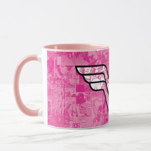 Wonder Woman Pink Comic Book Collage Logo Mok (Links)