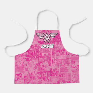 Wonder Woman Pink Comic Book Collage Logo Schort