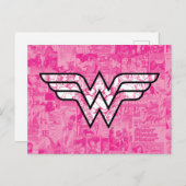 Wonder Woman Pink Comic Book Collage Logo Uitnodiging Briefkaart (Voorkant / Achterkant)