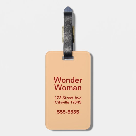 Wonder Woman |  Pose met Lasso Bagagelabel (Achterkant verticaal)
